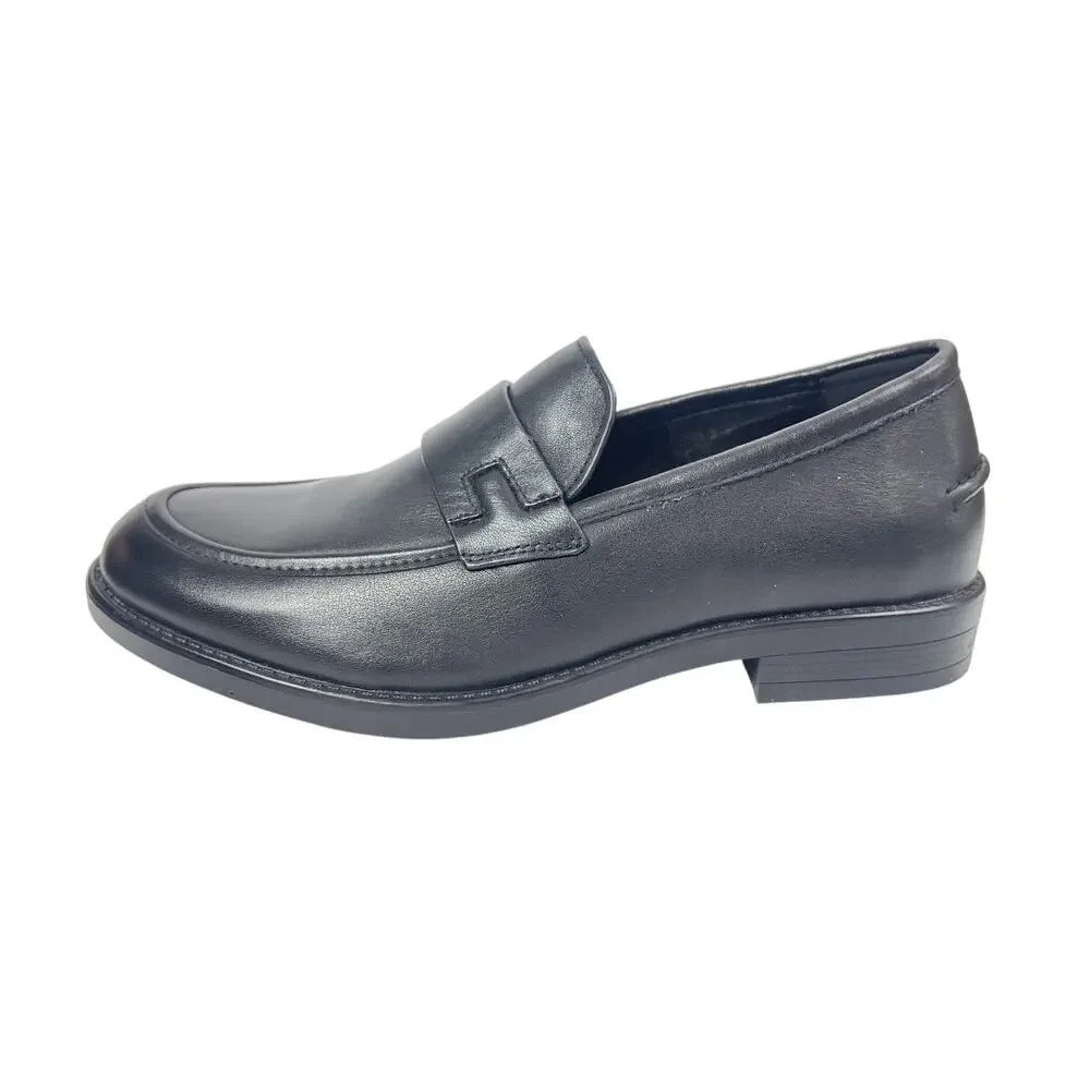 NEW Tiffany & Co Mens Black Leather Low Top Slip On Almond Toe Loafers Shoes 8.5